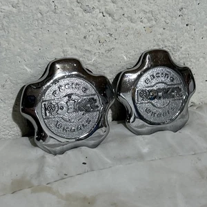 Vintage Rocket Racing SS Mag Chrome Custom Wheel Rim Center Hub Caps - Picture 1 of 7
