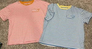 Girl’s Vineyard Vines Boxy Whale Patch Pink & Blue Striped T-Shirt Size 14 READ - Picture 1 of 11