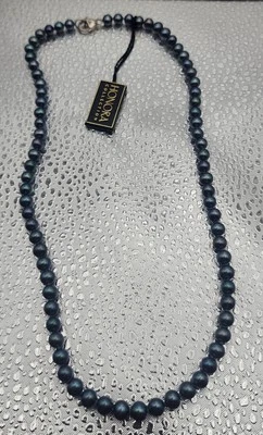 Hanora Peacock Black Pearl Beaded Necklace 16" New With Tags Beautiful  - Image 1 of 4