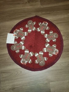 Loloi Weihnachten Urlaub Akzent Teppich 30 Zoll Rund Lebkuchenmann Rot - Bild 1 von 6