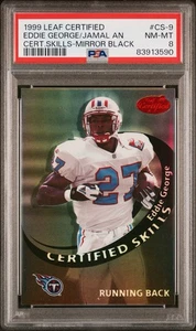 1999 Leaf Certified Eddie George Jamal Anderson Skills Mirror Black #/25 PSA 8 - Picture 1 of 2