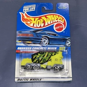 1997 Hot Wheels Oshkosh Betonmischer #863 gelb schwarz Mattel Räder Neu in Verpackung - Bild 1 von 3