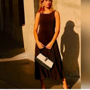 Studio I  Black Midi Free Flow Tank Style Dress  Size 8 - Picture 1 of 5