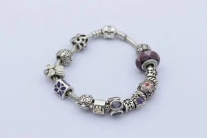Pandora Silberarmband mit Anhängern – 925 Sterling Charms - Bild 1 von 2