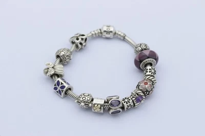 Pandora Silberarmband mit Anhängern – 925 Sterling Charms - Bild 1 von 2