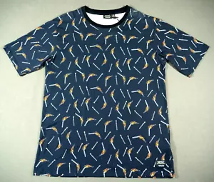 Camisa Wesc para hombre extra grande negra estampada cuello redondo manga corta nueva - Imagen 1 de 11