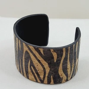 Brazalete Brazalete Paparazzi Zona Cebra Moda Joyería Estampado Animal Negro y Tostado - Imagen 1 de 7