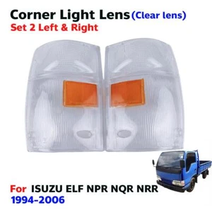 Corner Signal Light Clear Lens L+R Fits Isuzu NPR NQR NKR Truck 1999-06 Pair New - Picture 1 of 7