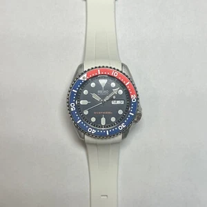 22mm WHITE Vulcanized Caoutchouc rubber Strap For Seiko Watches - Picture 1 of 4