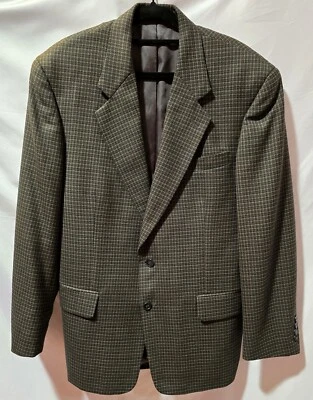 Blazer Alfani Para Hombres R40 Verde Bosque Tweed Cuadros Lana Abrigo Deportivo Traje Chaqueta Foto 1 de 4