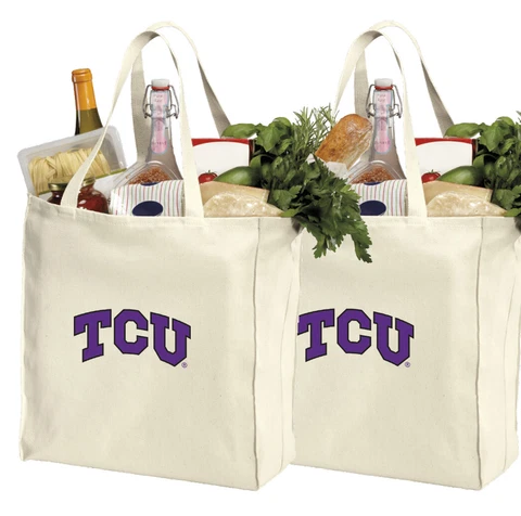 TCU Reusable Shopping Tote 2pc Set Texas ChristianMOTHER'S DAY GIFT Cover