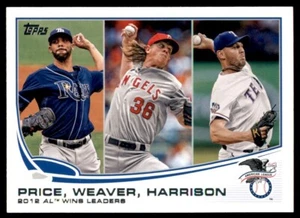 2013 Topps Baseball #95 David Price Jered Weaver Matt Harrison - Imagen 1 de 4