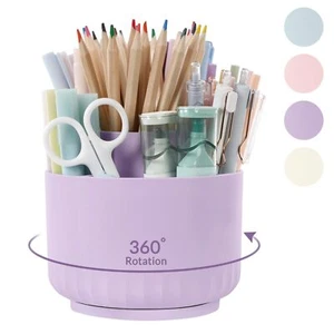 360 Degree Rotating Desk Pen Organizer Holder for Desktop School Home Office - Picture 1 of 7