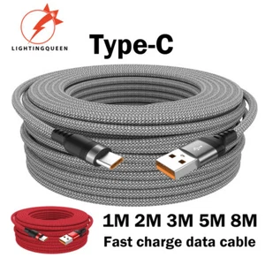 6A Extended Type-C USB Charging Charger Cable For Samsung HUAWEI Xiaomi Durable - Picture 1 of 9
