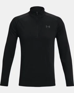 New Under Armour Mens 2XL Black Long Sleeve Half-Zip Drawstring Hoodie 1359028 - Picture 1 of 8