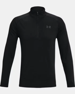 New Under Armour Mens 2XL Black Long Sleeve Half-Zip Drawstring Hoodie 1359028 - Image 1 of 4