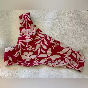 Red Carter Red Cream Floral One Shoulder Padded Bikini Swim Top Size Medium - Picture 1 of 11