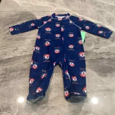 MLB Texas Rangers - Pijama de béisbol con cremallera para dormir 3/6 meses Foto 1 de 4