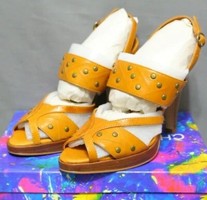CHINESE LAUNDRY womens high heel sling back sandals size 6 M leather tan NEW - Picture 1 of 6