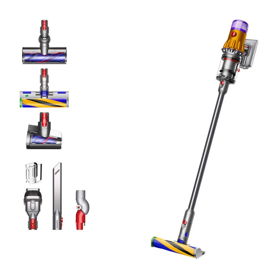 Dyson V12 Detect Slim Absolute Aspirapolvere Senza Filo - Nichel/Giallo (448884-01)
