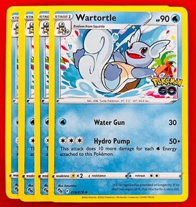 4x Wartortle 016/078 Pokémon TCG Pokémon GO NM Playset Lot Uncommon - Picture 1 of 1