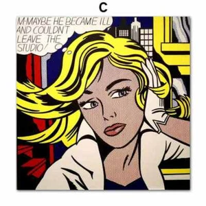 TOILE IMPRIMEE POP ART "LA FEMME DE LA BD" 50 X 50 - Picture 1 of 1