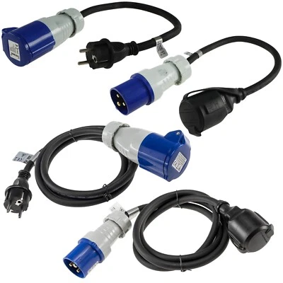 CEE Schutzkontakt Stecker Kupplung Adapter 0,35m 1,5m 230V für Wohnwagen Camping - Bild 1 von 4