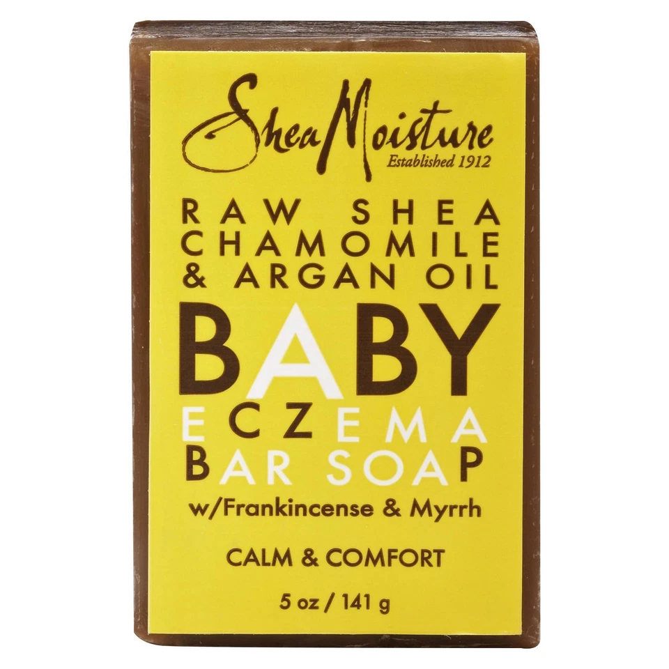 Shea Moisture Organic Raw Shea Chamomile & Argan Oil Baby Eczema Bar Soap -- 5 oz