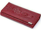 Sac à pochette en cuir rouge motif crocodile portefeuille sac à main long femme homme