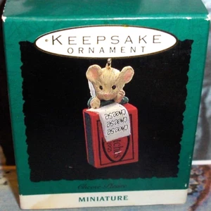 Cheese Please 1993 Miniatur-Maus hat Käse auf Weihnachtsmannliste, Punze Ornament - Bild 1 von 6