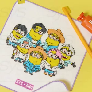 BTS x Despicable Me4 offizielle authentische Ware Handtuch Taschentuch + Tracking-Nummer - Bild 1 von 6