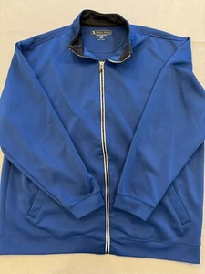 Pebble Beach Golf Jacket Men's 2XL Full Zip Knit Stand Collar Active/Casual Blue - Picture 1 of 5