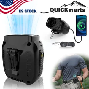 Portable Waist Clip Fans with Light Rechargeable Neck Cooling fr Outdoor Camping - Picture 1 of 11