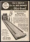 1949 Elco Bowl pièce-op arcade jeu de bowling machine photo vintage imprimé commercial annonce