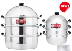 Thai Zebra Brand Friendly Steaming Set Stainless Steel 4 pcs Size 28 cm / 40 cm - Picture 1 of 48
