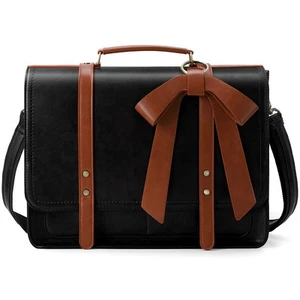 Women Briefcase PU Leather Laptop Bag College Satchel fit 15.6" Laptop - Picture 1 of 8