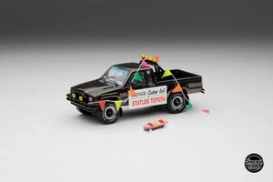 DiecastTalk MDX Exclusive 1/64 Toyota 1985 Hilux SR5 4x4 Black Chrome Pink Skate - Picture 1 of 20