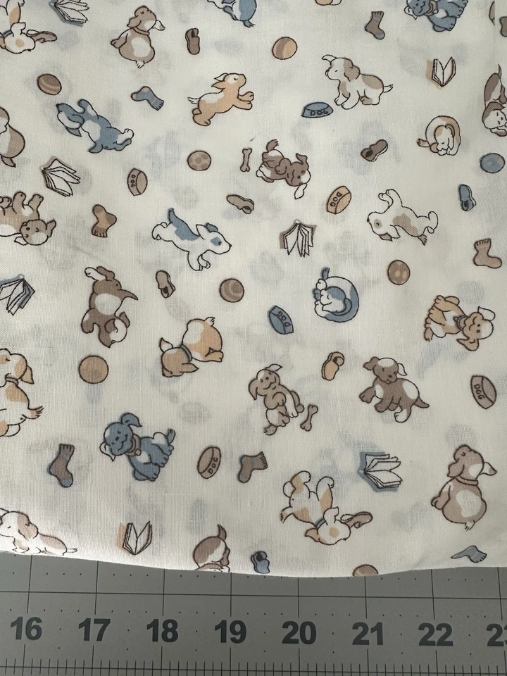 ENGLISH COLLECTION BY DAVID TEXTILES, PUPPIES, 42" WIDE X 1 YARD COTTON - Image 1 of 1