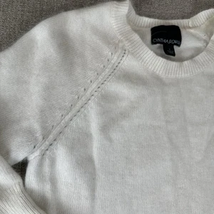 Maglione morbido Cynthia Rowley donna L bianco angora pelo di coniglio nylon maglia - Foto 1 di 9