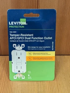 Leviton 15 Amp 125-Volt Duplex Self-Test SmartlockPro Tamper Resistant AFCI/GFC - Picture 1 of 8