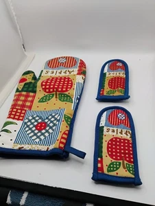 Vintage Pot Holder Oven Mitt Apples - Picture 1 of 3