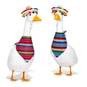 2 Set Mexican Porch Goose Outfits for Plastic 23"/ 17'' Lawn Goose Statue  - Picture 1 of 7