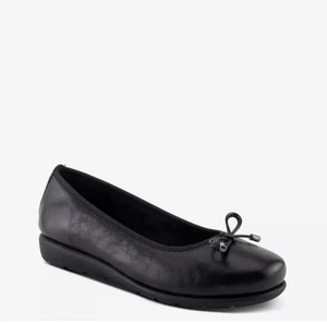 Spring Step Chesser-B Black Leather Ballet Flats Sz 7.5-8 Ret $89 - Picture 1 of 12