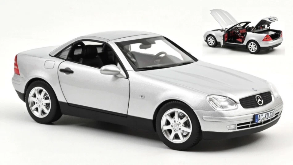 Modellino auto scala 1:18 Norev MERCEDES SLK 1996 SILVER diecast modellismo CAR - Immagine 1 di 1