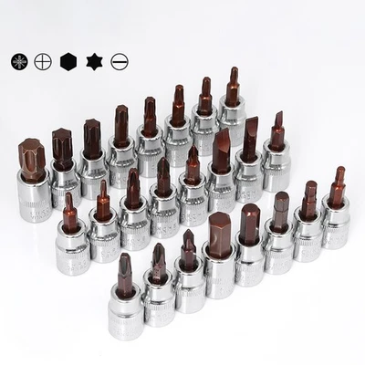 Phillips / Slotted / Torx / Hex / POZI Bit Socket 1/4" Drive Sockets - S2 Steel - Image 1 of 4