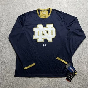 Camisa Notre Dame Hombres XL Under Armour Manga Larga Equipo de Fútbol Emitida HeatGear - Imagen 1 de 11