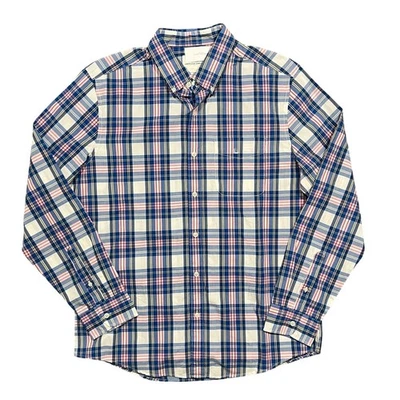 American Eagle Blue Pink White Plaid Long Sleeve Button Shirt Mens Large NEW - Image 1 of 4