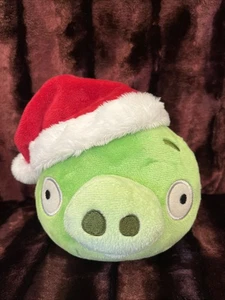 CLEAN! Angry Birds Green SANTA Pig Plush  tush tag (G11) - Picture 1 of 7