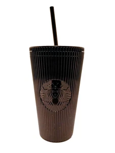 Starbucks New 2024 Black Pleated Metallic Plastic Cold Cup Grande, 16 fl oz - Bild 1 von 5
