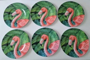 6er Set SAKURA Evolution FLAMINGO Melamin Teller 8-1/2" TROPICAL BPA frei - Bild 1 von 4